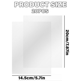 WELANE Plastic Shrinky Papers, 20 PCS Heat Shrink Sheets for DIY Project, Arts Crafts, Drawing, Jewelry Making (20 x 14.5cm/7.87 x 5.7in)