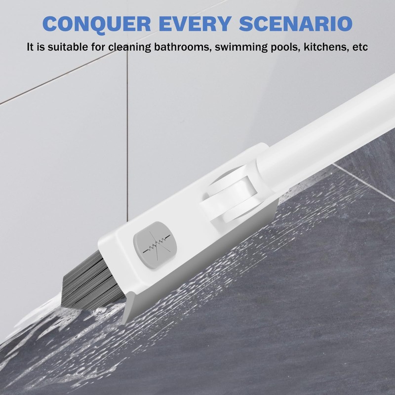 SetSail Grout Cleaner Brush with Long Handle, V-Shaped Floor Scrub