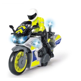 Dickie Toys 203712018 Yamaha Toy Motorcycle with Police Officer Figure, for Children from 3 Years with Blue Light and Siren, Freewheel, 17 cm Long, Multicoloured