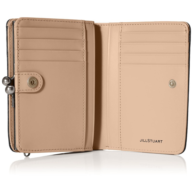 Jill Stuart Nostalgia Bi-Fold Wallet, Black, beige