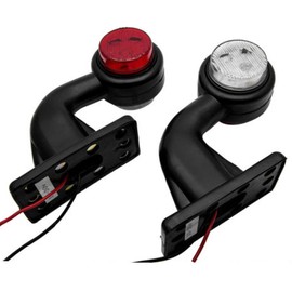 Car Side Light - HugeAuto 2X 12V 6LED ELBOW SIDE MARKER LIGHTS RUBBER LAMP OUTLINE TRAILER TRUCK VAN LORRY