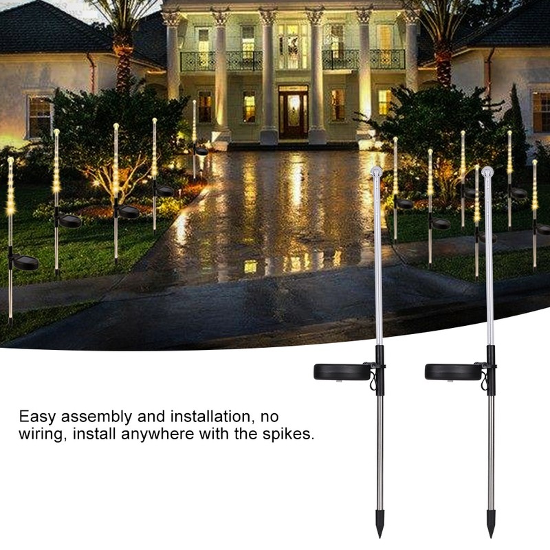 2PCS Solar Power Lights 25LED Spike Light for Outdoor Lawn