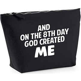 Hippowarehouse And on the 8th day God created Me printed make up cosmetic wash bag 18x19x9cm