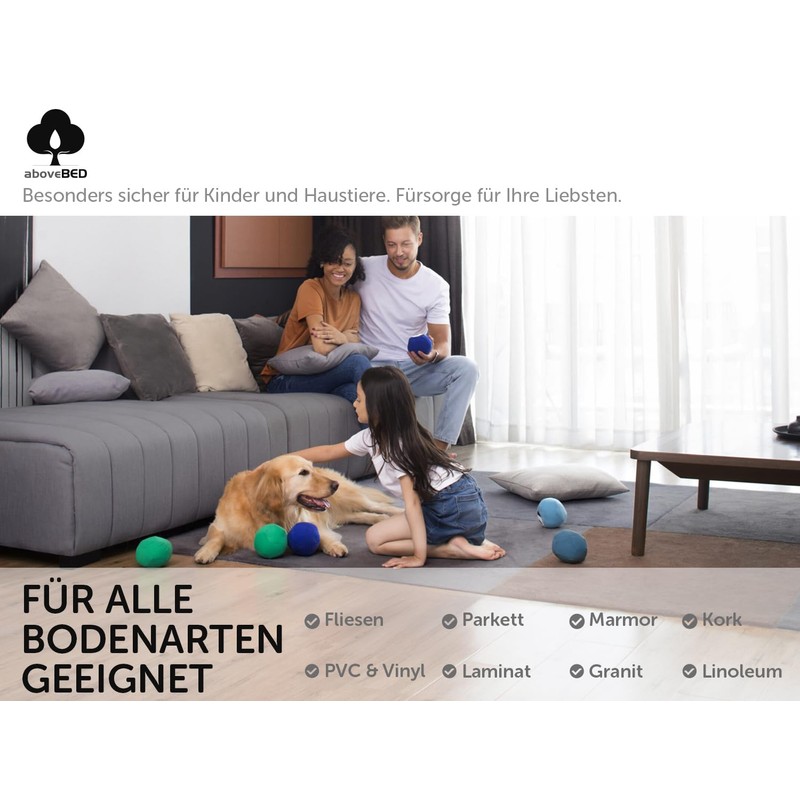 aboveBED Non-Slip Mat for Carpet 110 cm Round, Carpet Non-Slip