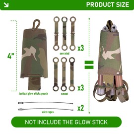 BShasrlim Tactical Glow Stick Organizer Pouch - Chemlight Holder for Glow Sticks - Chem Light Holders for Molle Tactical Vest, Ideal for Camping, Fishing, and Hunting (CP)