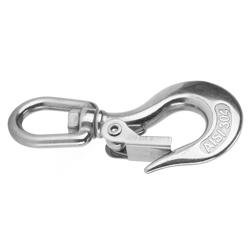 Safety Lifting Hook, Stainless Steel Safety Lifting Hook Swivels Eye