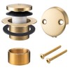 BOOMIBOO Bathtub Drain Tip-Toe Trim Set with Two-Hole Overflow Faceplate,