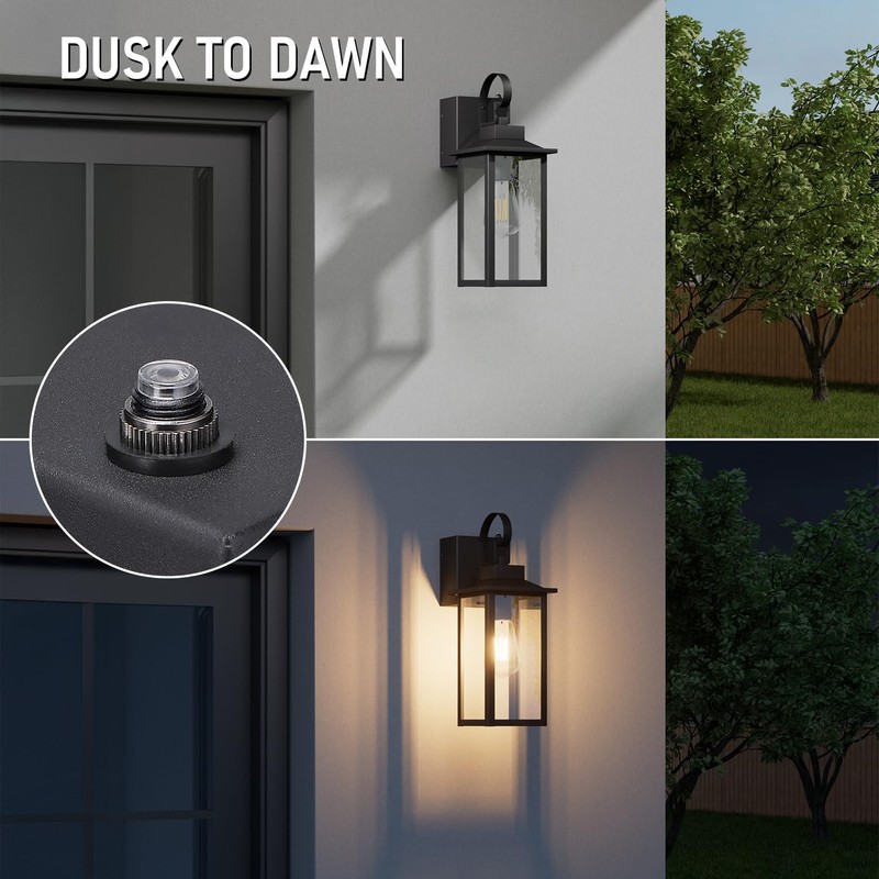 LEONLITE 16 Inch Dusk to Dawn Outdoor Wall Lights, Porch