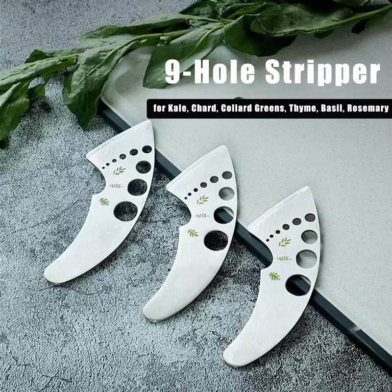 Herb Stripper 9 Holes, Stainless Steel Kitchen Herb Stripping Tool