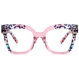 Zeelool Square Blue Light Glasses for Women Pink Leopard Glasses Stylish Designer Full Eyewear Glasses Anti Blue Light Malcolm VFT0269-16B Pink-Tortoise