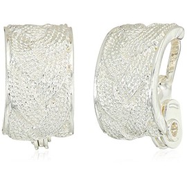 Napier Silver Tone Hoop Clip On Earrings