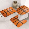 Jbofyee Basketball Texture 3 Piece Bathroom Rugs Set, Bath Mat