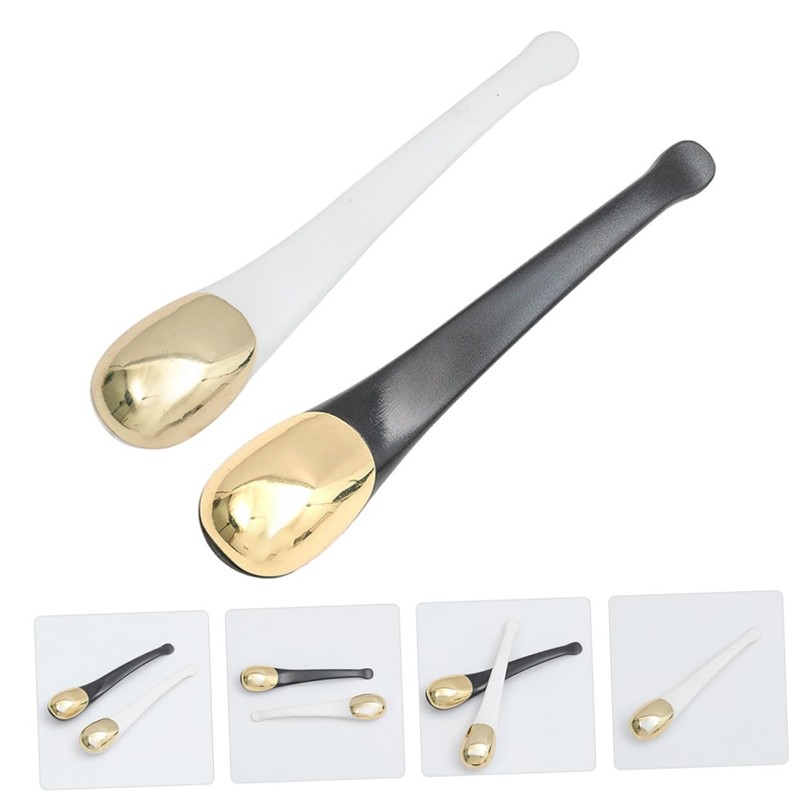Ipetboom 2Pcs Eye Cream Spoons Metal Makeup Tool for Facial