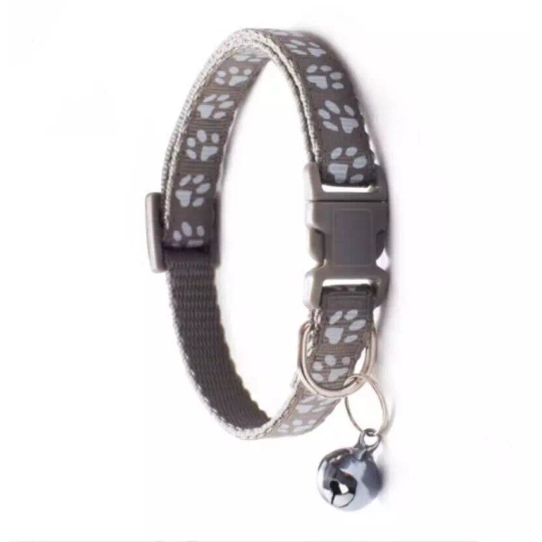 Safe Paws Paw-Print Cat/Dog With Safety Buckle & Bell Collar,