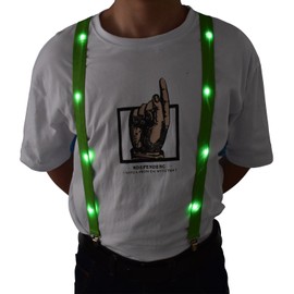 AMNQUERXUS LED Glow Light Up Christmas Suspenders Trouser Braces Y Shape Suspenders Gifts for Men Women (Green)