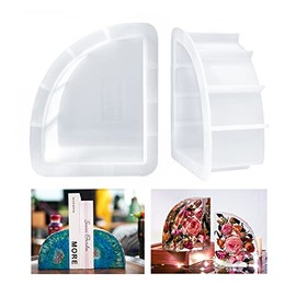 LET'S RESIN Bookends Resin Molds, 1 Pair Geode Book Organize Resin Molds Silicone Large, Crystal Epoxy Resin Molds for Books, Desktop Organizer, Office Home Decoration, Gift