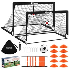 Kids Pop Up Soccer Goal Set with Training Equipment, Portable Backyard Soccer Nets for Youth Practice, Drills, Park Play and Team Skills