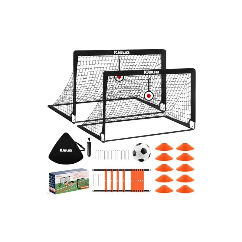 Kids Pop Up Soccer Goal Set with Training Equipment, Portable