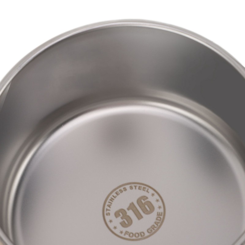 Insulated Food Container Beige 316 Stainless Steel Round Sealed Leak