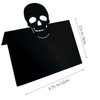 Spooky Skull Place Cards - Black Table Tent Cards, 25pcs