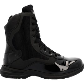 ROCKY Cadet 8" Black Side Zip Public Service Boot, Black, Size 7(M)