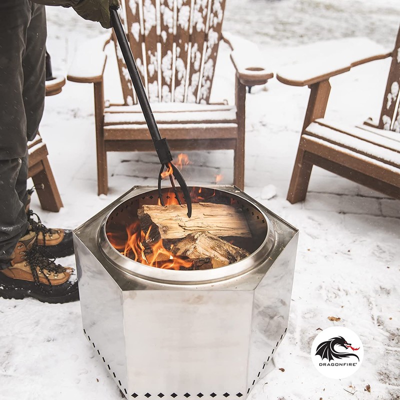 Dragonfire Log Grabber - 40" Long Fire Pit Tong with