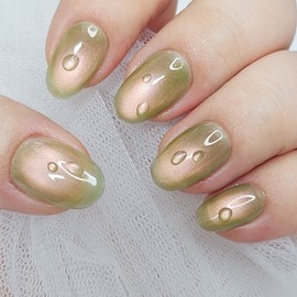 Dew Guava Homemade Nail Tips - Almond / 이슬 구아바 수제네일팁 - 아몬드