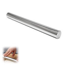 XINSHEYE Rolling Pin, 10.0 inches (25.4 cm), Stainless Steel Pipe Type, Confectionery Tools, Kitchen, Cooking Goods, Sticky and Easy to Clean, For Making Beaming, Udon, Bread, Small Basket Bread