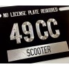 Diamond Etched Products Scooter Moped Tag No License Plate Required