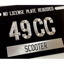 Diamond Etched Products Scooter Moped Tag No License Plate Required 49cc Diamond Etched Metal 7x4