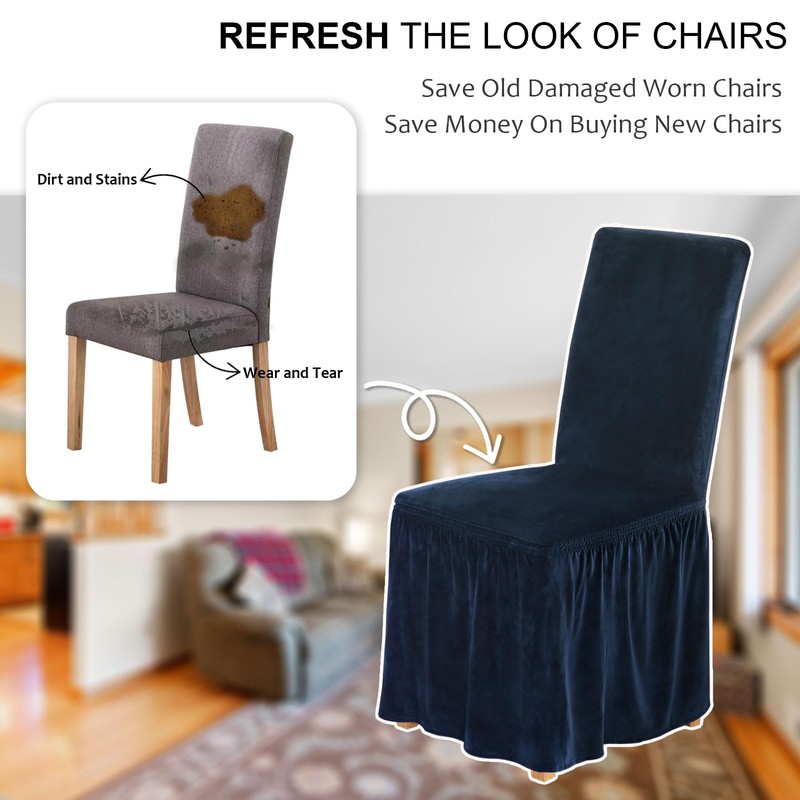 NICEEC Spandex Chair Covers for Dining Chairs Covers Set of