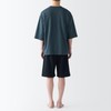 MUJI Men's Loungewear Set, Sweatshirt, Short Sleeve, Loungewear Set, navy
