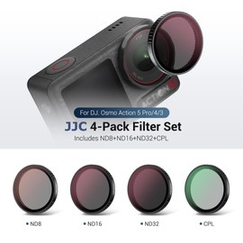 Osmo Action 5 Pro Action 4 Action 3 CPL ND Filters, CPL ND8 ND16 ND32 Polarizing Neutral Density Filters Sets for DJI Osmo Action 5 Pro 4 3 Combo, Multi Coated HD Optical Glass Filter with Wipe