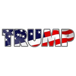 Trump American Flag Sticker Custom Vinyl USA Murica United States Marines Army Navy Airforce Patriot Republican (8.5" x 2")