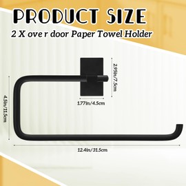 Yaocom 12.4 Inch Paper Towel Holder Under Cabinet Camper Toilet Paper Holder Under Sink, Metal Towel Rack for Kitchen Bathroom Laundry Room(1 Pcs)