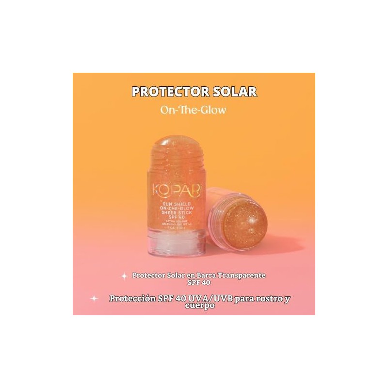 Kopari Sun Shield On-The-Glow Sheer Sunscreen Stick Spf 40, Protector