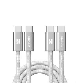 Hichain USB C Cable 65W High-Speed (2Pack 3FT 6FT) USB C Cable Charger Durable Safe Fast Charging for All Type C Devices Featuring PD Smart Chip 20000+ Durability