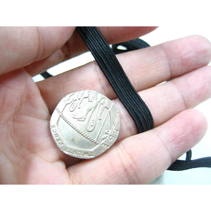 5ms of 6mm Black Sewing Accessories Flat Thin Elastic high