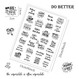 105 pegatinas inspiradoras transparentes diferentes pegatinas motivacionales 4 hojas de pegatinas con cita positiva, álbumes de recortes, diario, botellas de agua, pegatina de recompensa para niños,
