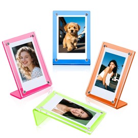 MaehSab 4 Pack Mini Acrylic Picture Frames 2x3 Desk Display Frame for 2.1x3.4 Instant Films, Wallet Size Photo Frame Holder for Polaroid Instax Mini and Similar 3-Inch Film