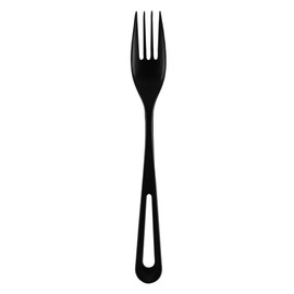Restaurantware Basic Nature 7.5 Inch CPLA Forks 250 Disposable Plastic Cutlery - Individually Wrapped Durable Black CPLA Disposable Silverware Withstands Up To 180F Ideal For Large Events