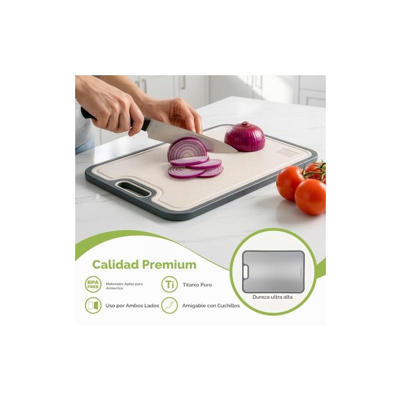 Freshware - Tabla de cortar de titanio para cocina, tablas
