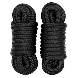 LEPAOSHENG Boat Dock Lines & Ropes for Docking, 2 Pack 1/2" x 20ft Marine- Grade Double Braided Nylon Dock Line, Pre-Spliced with a 12" Eyelet, for Kayak Pontoon Boats Boat Dock Accessories