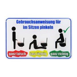 BIKE-label 3D Sticker Fun Toilet Sign Sitting Pee 55 x 90 mm 900130-VA