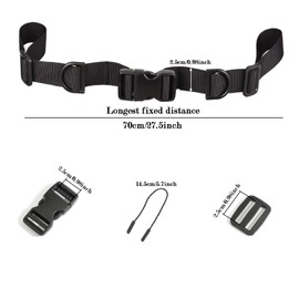 Snmzlc 1 Pack Backpack Chest Straps,with 1 Quick Release Buckle,2 Slide Clips 5 Zipper pulls-Black US224