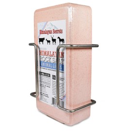 Compressed Himalayan Salt Animal Licking Brick (2KG Salt Brick w/Holder)