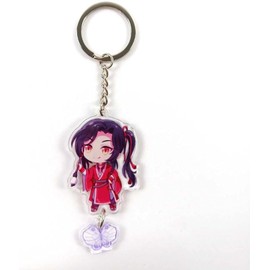LNYMZD Tian Guan Ci Fu Acrylic Keychain Car Cute Anime Heaven Officials Blessing Key Chain Women Pendant Key Holder Charm Decoration Accessories
