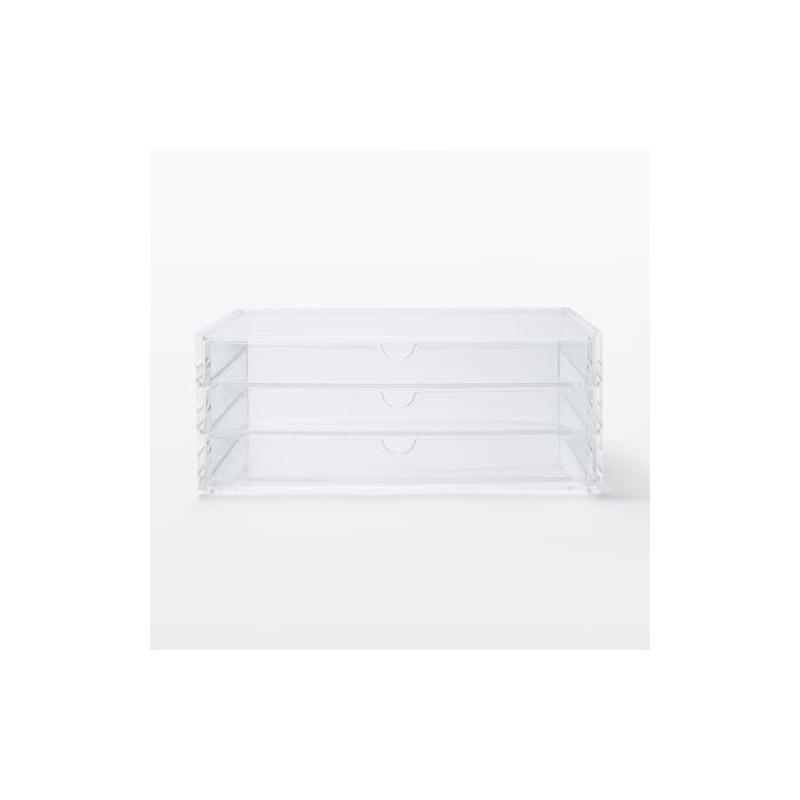 MUJI - Funda de almacenamiento de acrílico con 3 cajones,