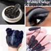 3 Boxes Black Nail Rhinestones with Fine Glitters Kit, 60Pcs