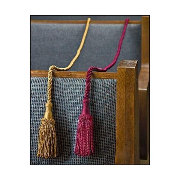 Autom Weighted Pew Reservation Rope 58" with Heavy Tassle Ends Reserved Church Seating Accessory - Gold